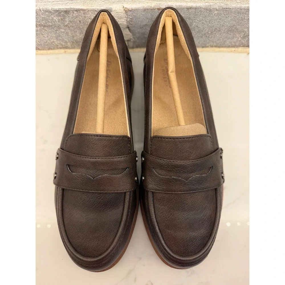 Dr. Scholl's Women's Dark Brown Leather Penny Loafers